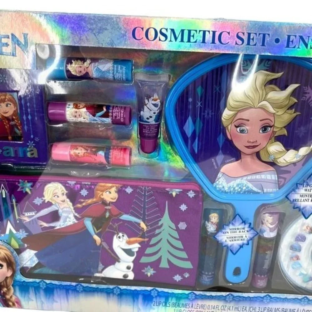 Disney Frozen Deluxe Girl’s Cosmetic Beauty Nail Hair Gift Set w/ Elsa Mirror